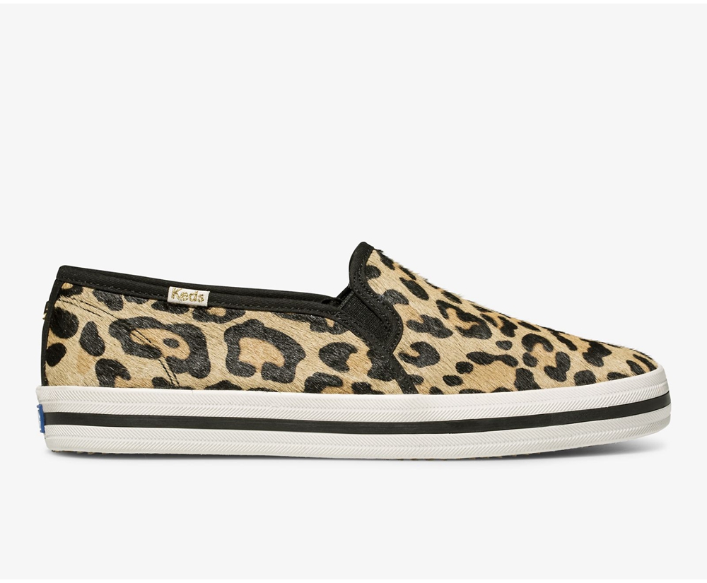 Keds Slip Ons Damen Leopard - Kate Spade New York Calf Hair Slip On - KIV-834197